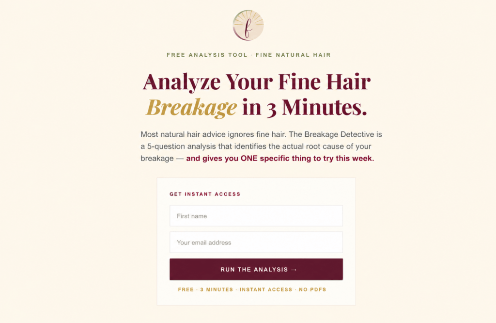 natural hair breakage quiz mock up
