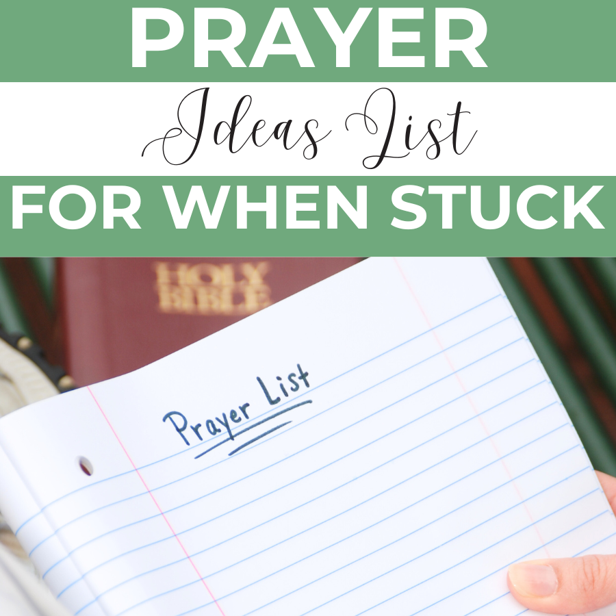 prayer ideas list featured image with a sheet of paper