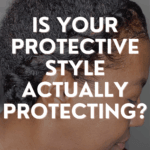 A close-up view of a person's neatly styled hair showcasing a protective hairstyle that promotes hair growth, with an emphasis on choosing easy and simple protective styles for natural hair.