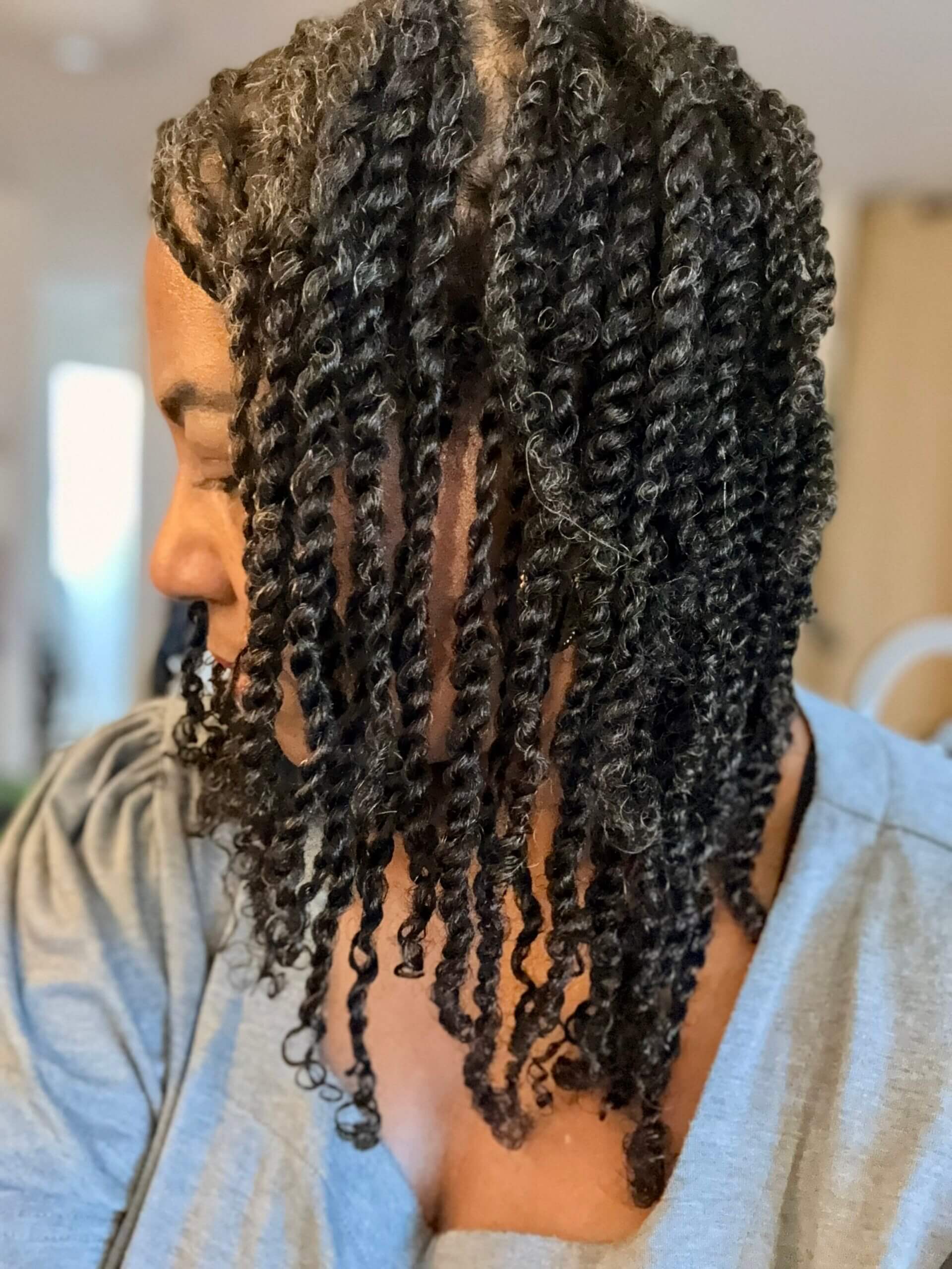 mini twists on fine natural hair