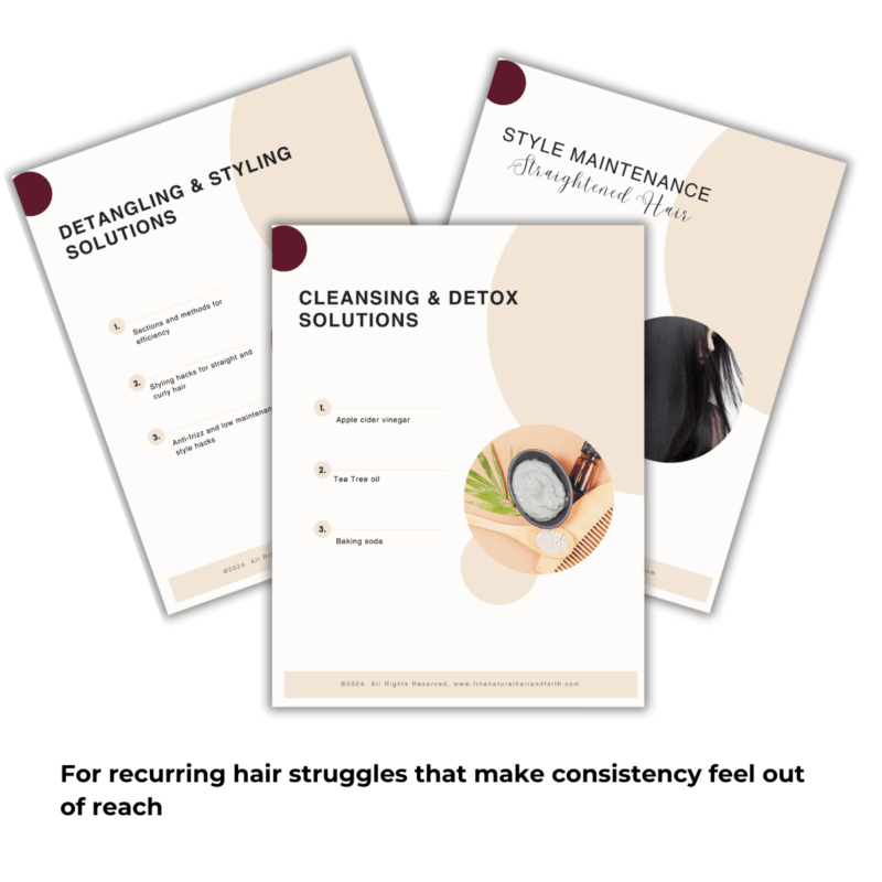 pages from sections in side of everyday hair care solutions guide