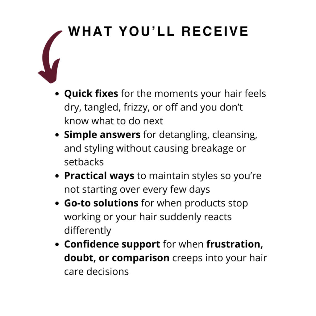 everyday hair solutions mockup page of what's included in the book
