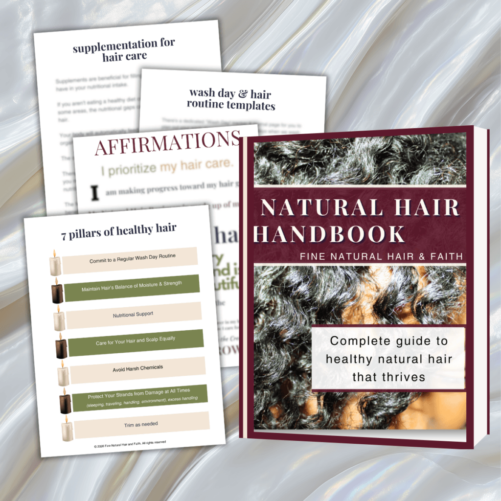 natural hair handbook mockup pages
