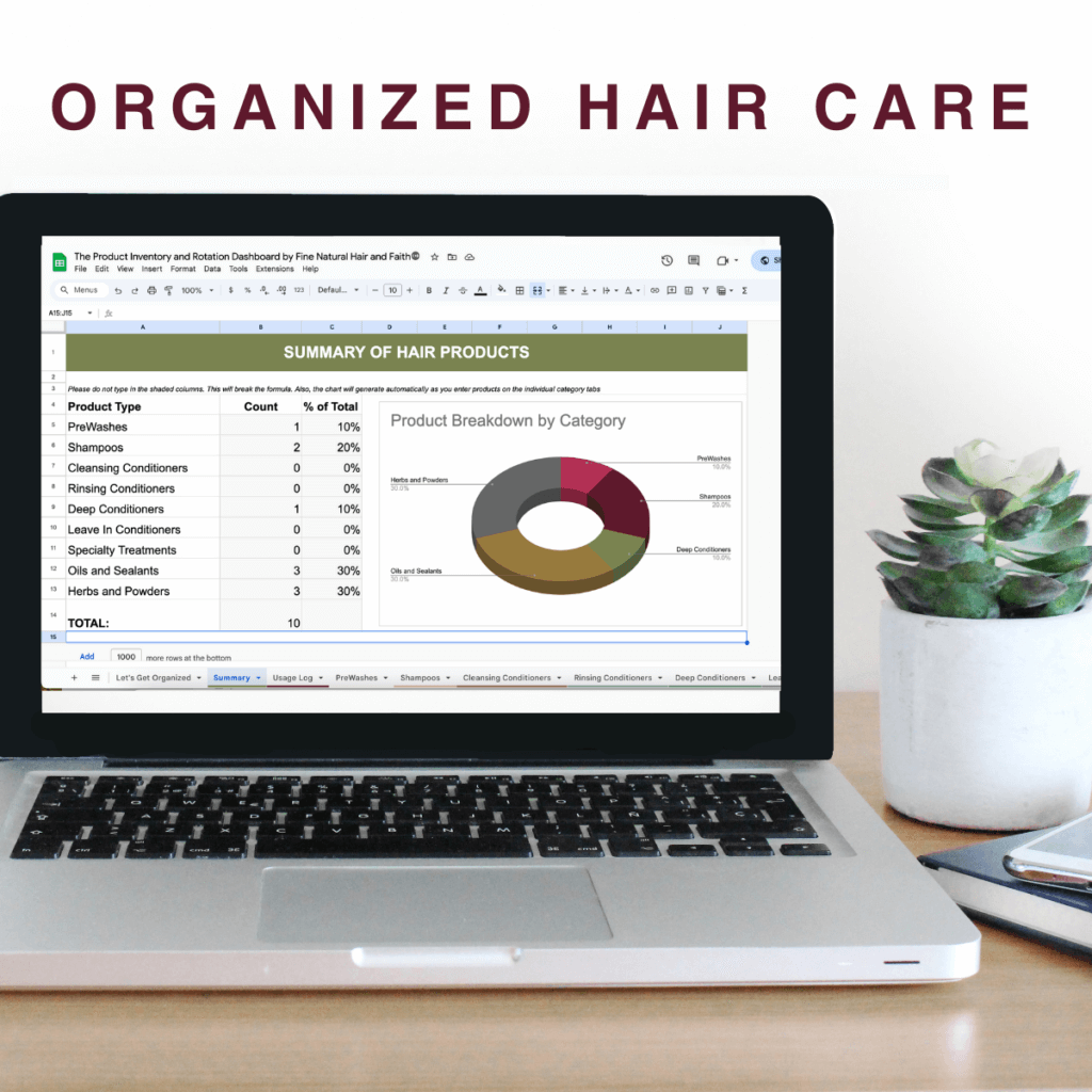 hair products inventory tracker