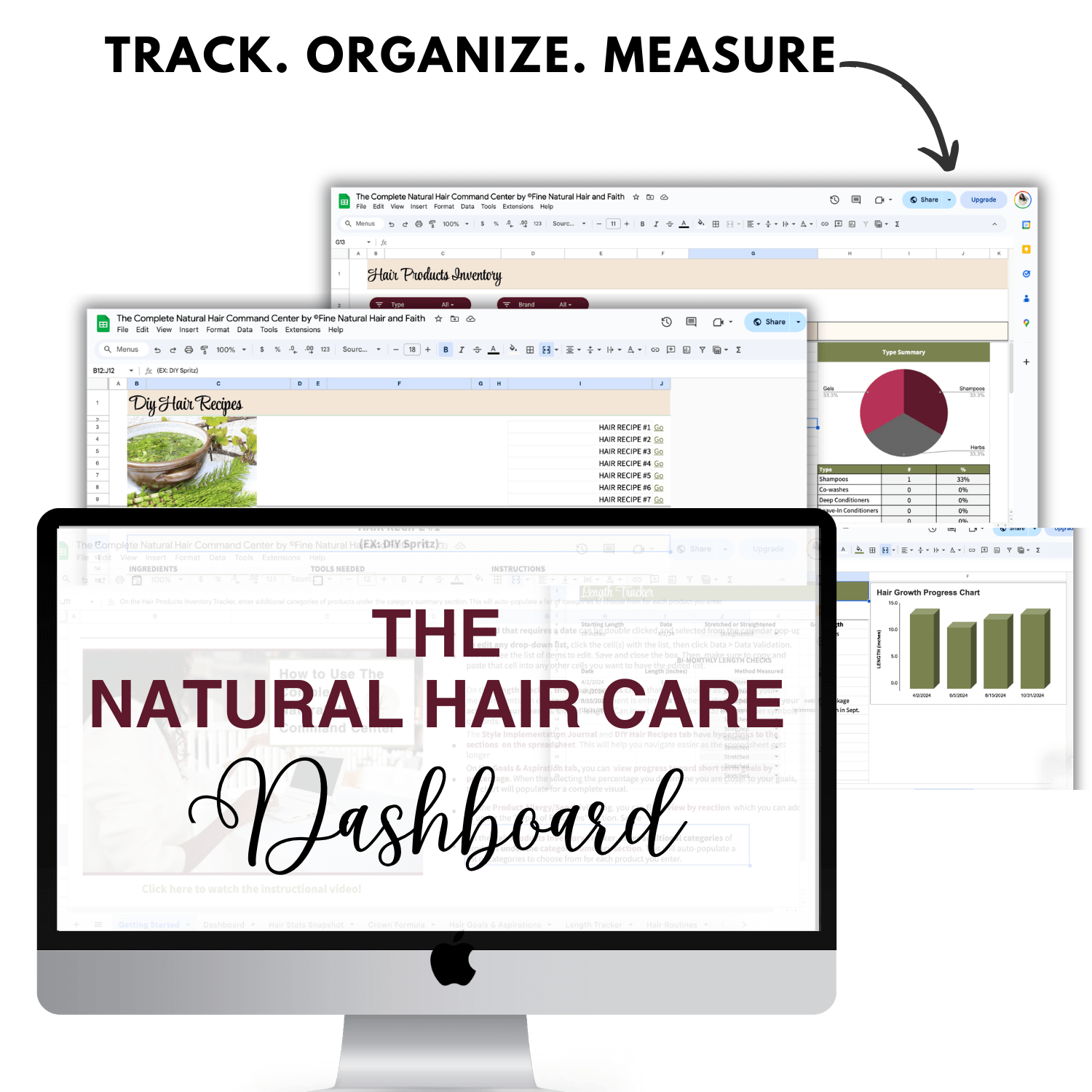 The Natural Hair Care Dashboard for tracking natural hair routines, products, goals, and measurable progress