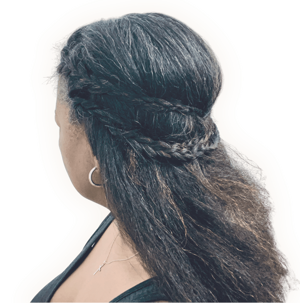 Stretched Natural hair back view