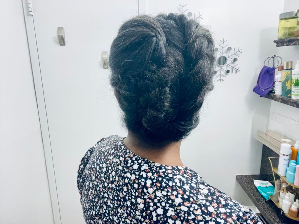 double flat twists on blown out hair