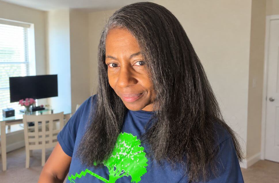 graying straightened natural hair